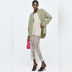 BNWT Zara Green Oversized Button Up
